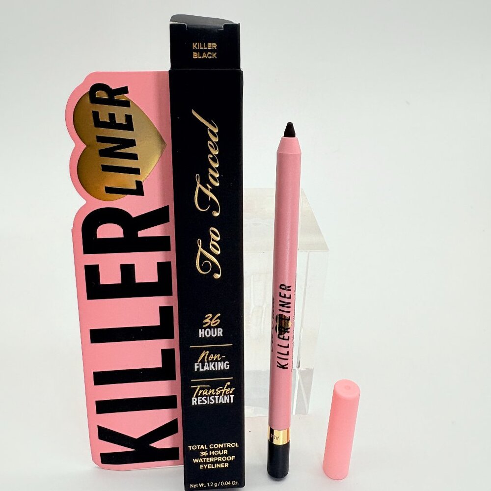 TOO FACED Killer BLACK Waterproof Gel Eye Liner New in Box